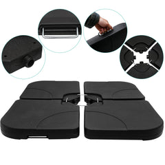 Hengda Sonnenschirmständer Schirmständer Ständer Schirmhalter 4er-Set Quad für für Ampelschirm befüllbar
