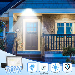 Hengda LED Strahler Außen, Fluter 6000k Kaltweiß, IP65 Wasserdicht Aussenstrahler, Scheinwerfer (Kein Stecker)