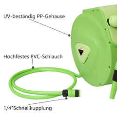 Hengda Schlauchaufroller Automatik Trommel Wasserschlauch Druckluftschlauch 10/20/30m Druckluftschlauch Aufroller Schlauchtrommel Wasser