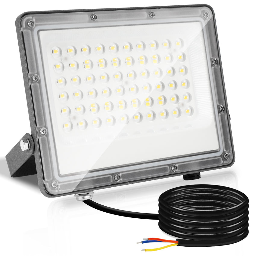 Hengda LED Strahler Außen, Fluter 6000k Kaltweiß, IP65 Wasserdicht Aussenstrahler, Scheinwerfer (Kein Stecker)