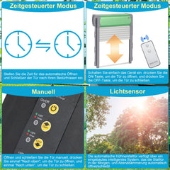 Hengda Aluminum Hühnerstall Hühnerklappe Solar Rolltor Automatische Hühnerklappe Elektrisch Hühnertür Rollladen Tür für Geflügel Hühnerhaus