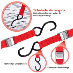 Hengda Auffahrrampe 400kg Verladeschiene Verzinkter Stahl Antirutsch Verladerampe für Motorrad Rasentraktor Auto