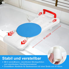 Hengda Badewannenbrett mit Griff und Seifenablage 69x28cm Einstellbar 41-62cm, Badewannensitz Erwachsene Senioren, Sitzbrett für Badewanne Duschbrett max 150KG Badebrett