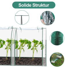 Hengda Foliengewächshaus Frühbeet Transparent PVC, Gemüse Tomatenhaus Gewächhäuser mit Reißverschluss 270 × 90 × 90cm