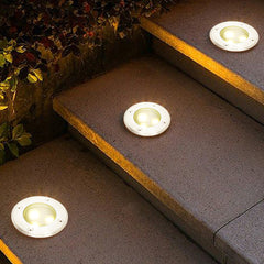 Hengda Bodeneinbaustrahler Aussen  Warmweiß Runde Bodenstrahler, 3W IP67 WasserdichtBodenleuchte aus Edelstahl für [Energieklasse G]