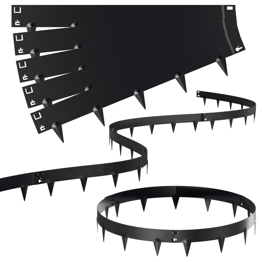 Hengda Rasenkante Metall, Mähkante, Beetumrandungen mit Dornen, Beeteinfassung,15cm/18cm