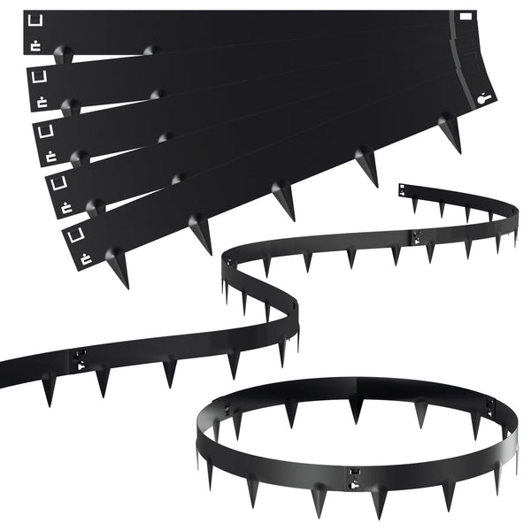 Hengda Rasenkante Metall, Mähkante, Beetumrandungen mit Dornen, Beeteinfassung,15cm/18cm