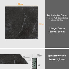 Hengda PVC Bodenbelag Selbstklebend, Vinylboden, Vinyl Laminat, 30x30cm