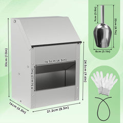 Hengda Hühnerfutterautomat, Futterspender Hühner, 4.5/11.5kg, mit Deckel & Wandhalterung