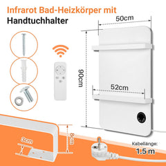 Hengda Infrarotheizung, Wandheizung Elektroheizung, Touch Heizpaneel 400W/600W