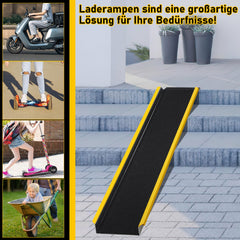 Hengda 2 Stück Auffahrrampe, 118cm Alu Rollstuhlrampe, Laderampe Tragfähigkeit 300kg