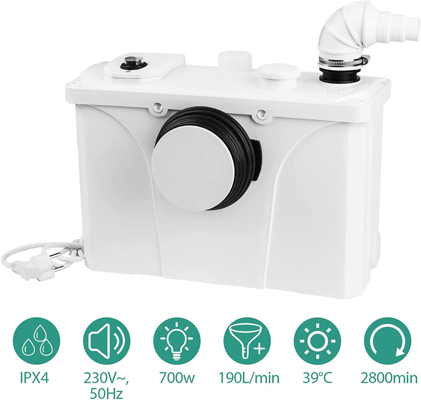 4 in 1 Schmutzwasserpumpen Hebeanlage Fäkalienpumpe 700w