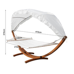 Hengda Hängematten mit Gestell Outdoor Holz Hängematte mit Dach Hängemattengestell 200×150cm, Hängesessel 2 Personen Belastbarkeit 200kg
