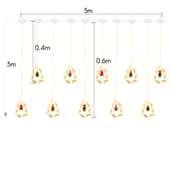 hengda LED Weihnachtsbeleuchtung Lichtervorhang 3M