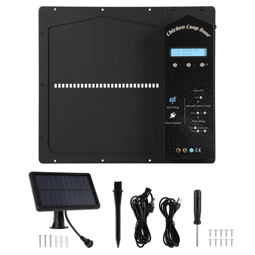 Hengda Automatische Hühnerklappe Solar, Einklemmschutz, IP65 Wasserdicht, Automatische Hühnertür
