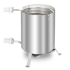 Hengda Poolheizung mit Feuer und Heizspirale, mit Feuerfestmatten und Tablett, Poolheizung Feuertonne, 100% rostfreier Edelstahl Schwimmbadheizung Ø 36/38 mm Anschlüsse