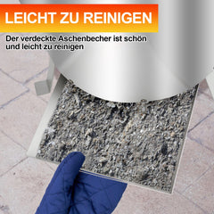 Hengda Poolheizung mit Feuer und Heizspirale, mit Feuerfestmatten und Tablett, Poolheizung Feuertonne, 100% rostfreier Edelstahl Schwimmbadheizung Ø 36/38 mm Anschlüsse