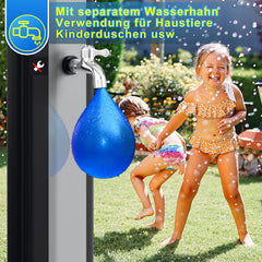 Hengda Solardusche 20/35/40 Liter Solar Gartendusche Inkl. Schutzhaube und 180° Regenduschkopf, bis 60°C, 50 PSI Wasserdruck, ohne Stromanschluss, für den Garten Urlaub und Camping