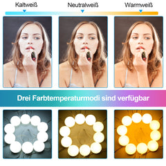 Hengda 10 LED Spiegelleuchte Licht für Schminktisch Beleuchtung Dimmbar USB