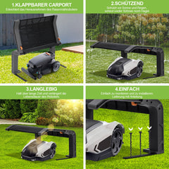 Hengda Mähroboter Garage Klappbare, Garage für Mähroboter, 72x56x36cm Rasenroboter Garage, mit Metallfüßen