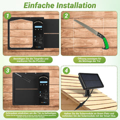 Hengda Automatische Hühnerklappe Solar, Einklemmschutz, IP65 Wasserdicht, Automatische Hühnertür