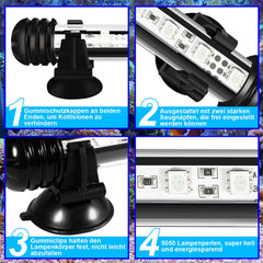 Hengda LED Aquarium Beleuchtung18cm-112cm Aquarium Lampe RGB Aquariumleuchte