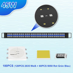 Hengda LED Aquarium Beleuchtung, 24/7 Modus, wasserdicht, 55-150cm, Aufsetzleuchte Vollspektrum Licht