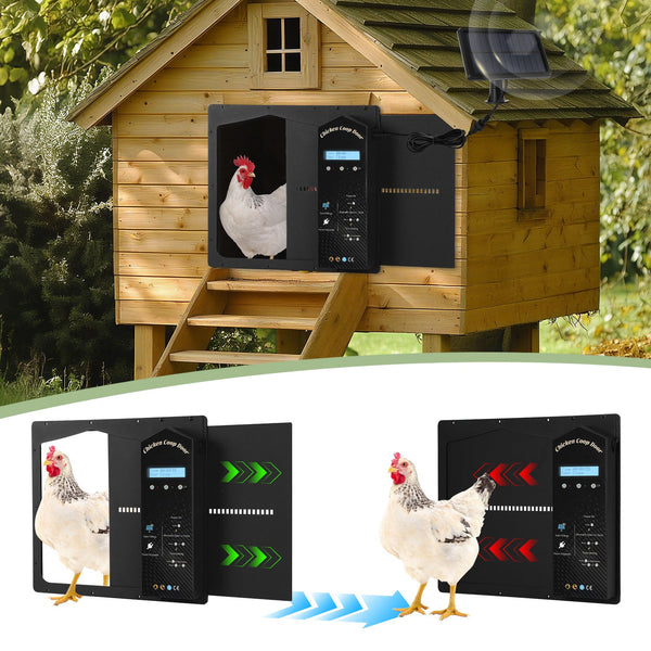 Hengda Automatische Hühnerklappe Solar, Einklemmschutz, IP65 Wasserdicht, Automatische Hühnertür