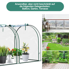 Hengda Foliengewächshaus Frühbeet Transparent PVC, Gemüse Tomatenhaus Gewächhäuser mit Reißverschluss 270 × 90 × 90cm