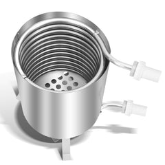 Hengda Poolheizung mit Feuer und Heizspirale, mit Feuerfestmatten und Tablett, Poolheizung Feuertonne, 100% rostfreier Edelstahl Schwimmbadheizung Ø 36/38 mm Anschlüsse