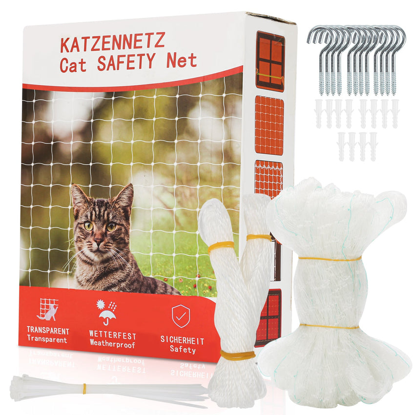 Hengda Katzennetz, Katzenschutznetz, Fensterschutzgitter, Balkonnetz, 3x8m