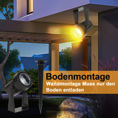 Hengda LED Gartenbeleuchtung mit Erdspieß, 6er Set Gartenstrahler Warmweiß, Gartenleuchte IP65 Wasserdicht, Gartenlampe Wegbeleuchtung mit Stecker
