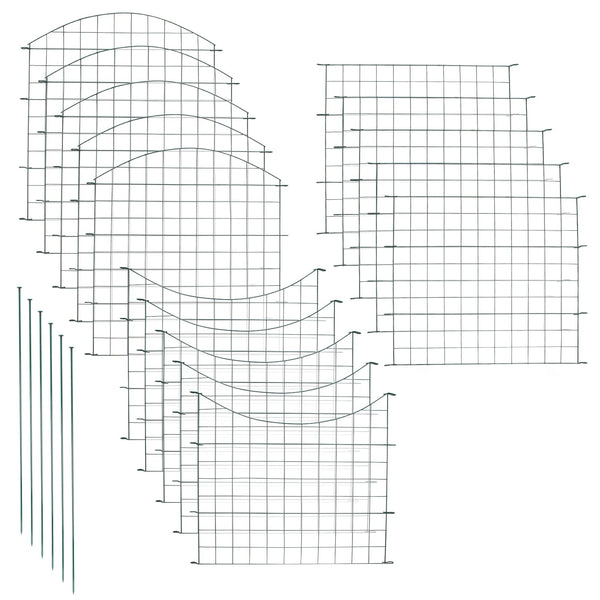 Hengda Teichzaun Gartenzaun Steckzaun, Zaunelemente metall Gitterzaun Set ür den Garten, Freigehege