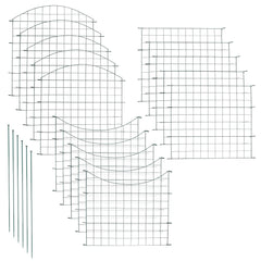 Hengda Teichzaun Gartenzaun Steckzaun, Zaunelemente metall Gitterzaun Set ür den Garten, Freigehege