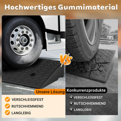 Hengda 2 Stück Auffahrrampe Gummi, Bordsteinrampe, Rollstuhlrampe 49x30x11cm