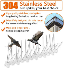 Hengda 3m Edelstahl Taubenabwehr Vogelabwehrspikes, Vogelschutz für Dächer und Balkone.