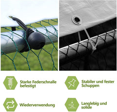Hengda verzinkter Stahlrahmen mit PE-Schattendach, Kaninchenhaus, Geflügelkäfig, Tierzaun