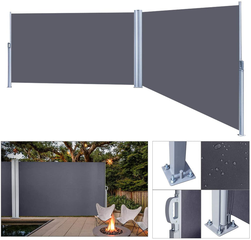 Doppelter Schiebetür-Sichtschutz Garten-Balkon-Schirm Schatten