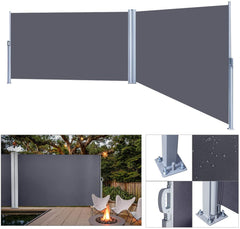 Doppelter Schiebetür-Sichtschutz Garten-Balkon-Schirm Schatten