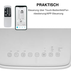 Hengda 9000 BTU mit Wifi Mobile Klimaanlage Klimagerät Entfeuchter Abluftschlauch