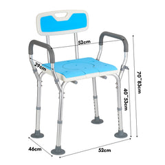 Hengda 3 in 1 Duschhocker & Toilettenstuhl für Senioren, 36-52cm Höhenverstellbar Toilettensicherheits,Rahmen erhöhter Toilettensitz Badhocker für Erwachsene