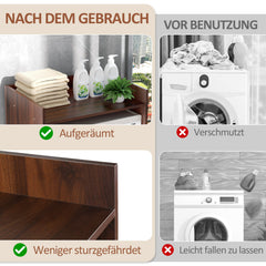 Hengda Waschmaschinenschrank für Waschmaschine Wäschetrockner, Waschmaschinenschrank Überbauschrank, Waschmaschinenregal