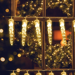 hengda Solar Eiszapfen Lichterkette mit Fernbedienung 10m