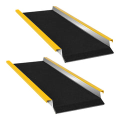 Hengda 2 Stück Auffahrrampe, 118cm Alu Rollstuhlrampe, Laderampe Tragfähigkeit 300kg