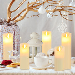 Hengda Flammenlose LED Kerzen 5er Set, Led Kerzen Flackernde Flamme, Echtwachs Kerzen mit Fernbedienung, mit Timerfunktion