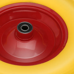 Hengda Schubkarrenrad PU Vollgummi Reifen mit Achse 4.80 4.00-8 Ø 390mm Gummirad, pannensicher, bis 200 kg