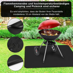 Hengda Grillmatten, Grillmatte Grillmatten für Gasgrill, Grillschutzmatte für Holzkohle, Extra Große Outdoor BBQ Matte, Bodenmatte Grill Matten für Gasgrill