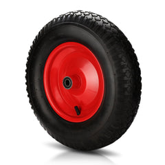 Hengda Schubkarrenrad, 4.80/4.00-8 - 200 kg Tragkraft, Gummirad mit Achse & Kugellager, Ø 390 95mm Ersatzrad Luftreifen für Gartenkarren