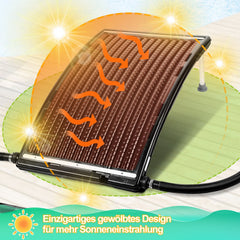 Hengda Poolheizung Solar Solarheizung Pool 110 x 65 x 15 cm Sonnenkollektor Pool Anschluss Ø 38 mm Pool Heizungen Solar für Warmwasser Schwimmbad Gartendusche Pool