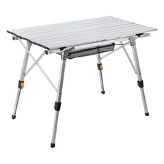 Hengda Campingtisch Klapptisch Höhenverstellbar, Campingtisch Klappbar, Camping Tisch mit Aufrollbarer Tischplatte und Tragetasche, Aluminiumrahmen